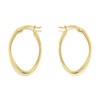 9ct Gold Oval Twist Hoop Earrings - G2006