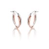 9ct Gold Two Colour Crossover Hoop Earrings - 21mm - G2216