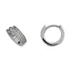 9ct White Gold Cubic Zirconia Huggie Hoop Earrings - 10mm - G2447