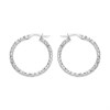 9ct White Gold Sparkle Hoop Earrings - 25mm - G2476