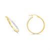 9ct Gold Two Colour Hoop Earrings - G2495