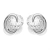 9ct White Gold Cubic Zirconia Curl Stud Earrings - G27127