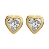 9ct Gold Cubic Zirconia Heart Stud Earrings - 5mm - G27131