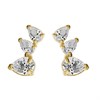 9ct Gold Cubic Zirconia Crawler Stud Earrings - 8mm - G27135