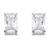 9ct White Gold Emerald Cut Cubic Zirconia Stud Earrings - G2779