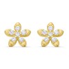 9ct Gold Cubic Zirconia Flower Stud Earrings - 8mm - G2792