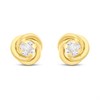 9ct Gold Knot Cubic Zirconia Stud Earrings - G3022