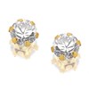 9ct Gold Cubic Zirconia Solitaire Stud Earrings - 3mm - G3082