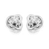 9ct White Gold Cubic Zirconia Knot Stud Earrings - 7mm - G3106