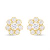 9ct Gold CZ Flower Stud Earrings - G3201