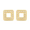 9ct Gold Open Square CZ Stud Earrings - G3205