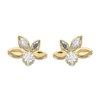 9ct Gold Petal CZ Stud Earrings - 6mm - G3267
