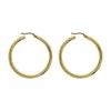 9ct Gold Patterned Hoop Earrings - 35mm - G41117