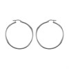 9ct White Gold Tube Hoop Earrings - 37mm - G41128