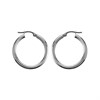 9ct White Gold Tube Hoop Earrings - 24mm - G41135