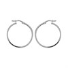 9ct White Gold Tube Hoop Earrings - 27mm - G41138