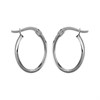 9ct White Gold Oval Hoop Earrings - 20mm - G41141
