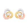 9ct Three Colour Gold Cubic Zirconia Knot Earrings - G4661