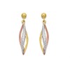 9ct Gold Three Colour Swirl Drop Earrings - 28mm drop - G4821