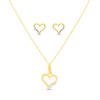 9ct Gold Heart CZ Pendant And Earring Set - G5021