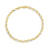 9ct Two Colour Gold Plaited Herringbone Bracelet - 7.5in - G8015