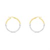 Bonded Silver And 9ct Gold Twist & Tube Hoop Earrings - G9935