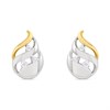 Bonded Silver And 9ct Gold CZ Teardrop Stud Earrings - G9951