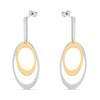 Bonded Silver And 9ct Gold Alternating Oval Drop Earrings - G9956