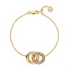 Sif Jakobs Gold Tone Silver Carrara Double Circle Multi Colour CZ Bracelet - J02225