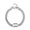 Stainless Steel Curb Lapis ID Bracelet - J1810