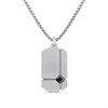 Stainless Steel Black CZ ID Necklace - J1814