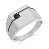 Stainless Steel Black CZ Ring (Sizes T,V,X,Z only) - J1815