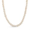 Silver Pearl Semi-Round 5mm Strand Necklace- 17" - J3018
