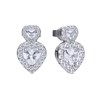 Diamonfire Silver Cubic Zirconia Heart Stud Earrings - J3117