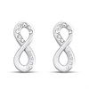 GUESS JUBE03262JWRHT/U Silver Tone Crystal Infinity Stud Earrings - J42355