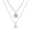 Guess JUBN04159JWRHT/U Silver Tone Crystal Double Layer Necklace - J42360