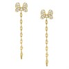 Fossil JF04627710 Gold Tone Stone Set Minnie Bow Drop Earrings - J49405