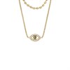 Fossil JF04792710 Gold Tone Stone Set Double Row Evil Eye Necklace - J49406