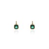 Cachet London Gold Tone Green Crystal Cushion Earrings - J74152