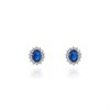 Cachet London Silver Tone Blue Halo Stud Earrings - J74161