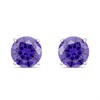 Cachet London Silver Tone Tanzanite CZ Stud Earrings - J74217