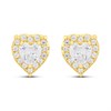 Cachet London Gold Tone Decorative Heart Stud Earrings - J74221