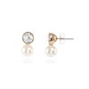 Cachet Mimi Gold Tone Crystal And Simulated Pearl Stud Earrings - J7436