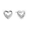 Radley RYJ1533S Silver Tone Stone Set Open Heart Stud Earrings - J81159