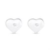 Little Star Silver Diamond Heart Stud Earrings - J83143