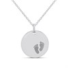 Little Star Silver Baby Feet Disc Necklace - J83171