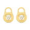 Michael Kors MKC1572AN710 Yellow Gold Tone CZ Lock Stud Earrings - J94162