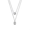 Michael Kors MKC1745CZ040 Silver Double Stone Set Necklace - J94225
