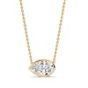 9ct Gold Lab Grown Diamond Transverse Pear Necklace, 40pts - L40088
