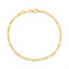 Bonded Silver And 9ct Gold Figaro Bracelet - M3004